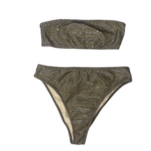 NWOT Women's L.A. Hearts by Pacsun Gold Glitter Bikini Set XS/M Gold